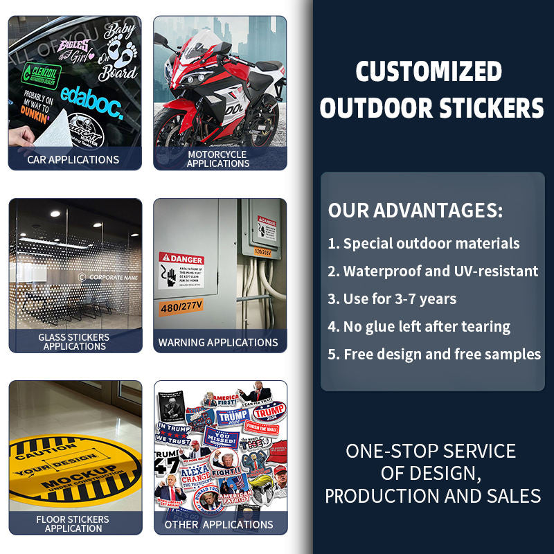 Stickers Logo Clear Transparent Vinyl Waterproof Car Window Decals Print Pvc Material Stickers
