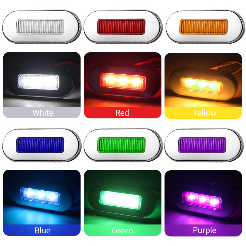 GPRGIT CBD-3LED Multicolor Waterproof LED Truck Side Light 12V-24V Piranha Beads 3LED 72.8mm IP67