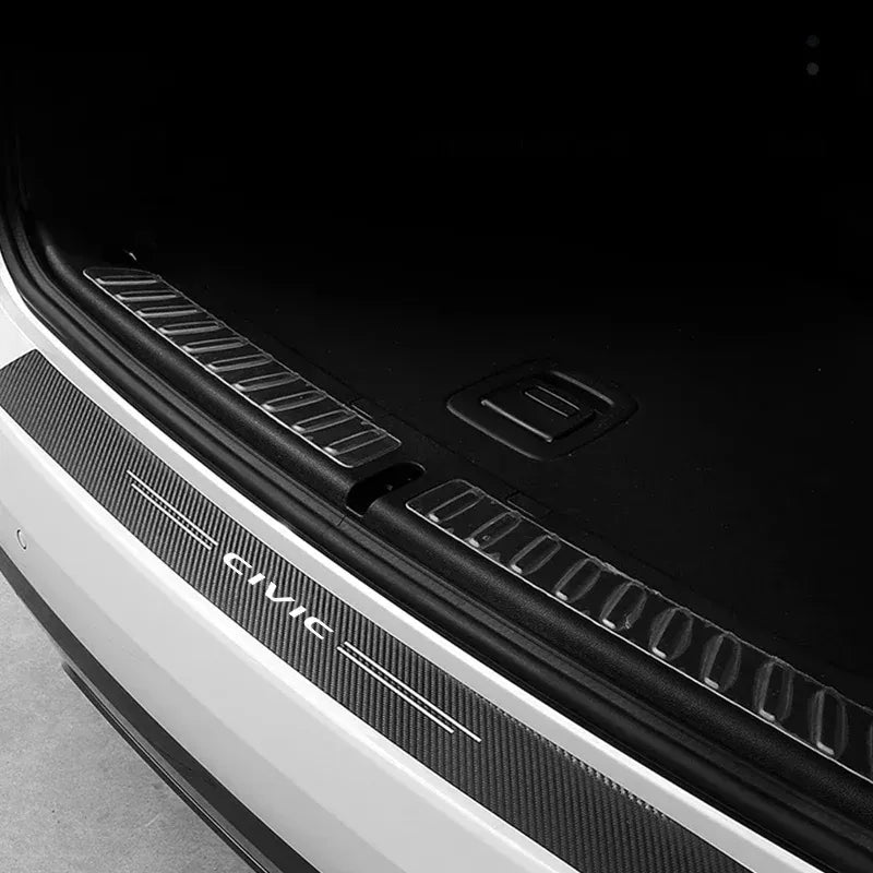 GPRGIT Car Door Sill Protector Trunk Bumper Scratch-proof Stickers, Carbon Fiber Pedal Threshold Strips, for Civic Logo 2023