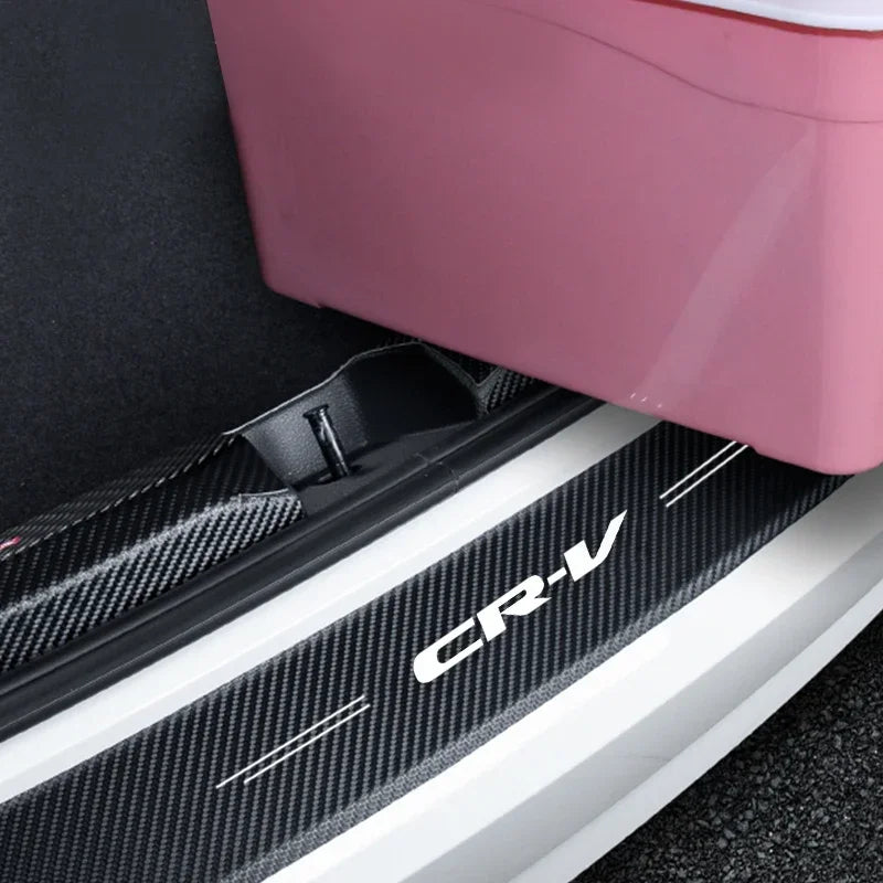 GPRGIT Carbon Fiber Protector Plate for CRV Logo, Trunk Rear Sill Bumper Guard Strips, Door Threshold Pedal Stickers