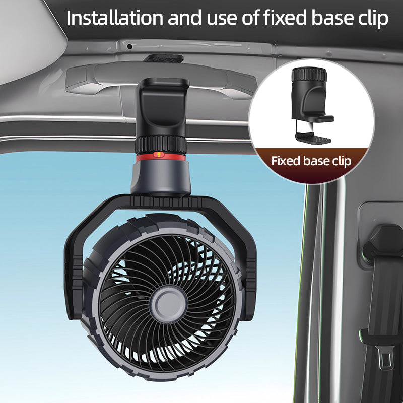 GPRGIT Big Size 7-Inches Car Fan Truck Fan, Adjustable Stepless Wind Speed, Brushless Clip Fan, 12V 24V