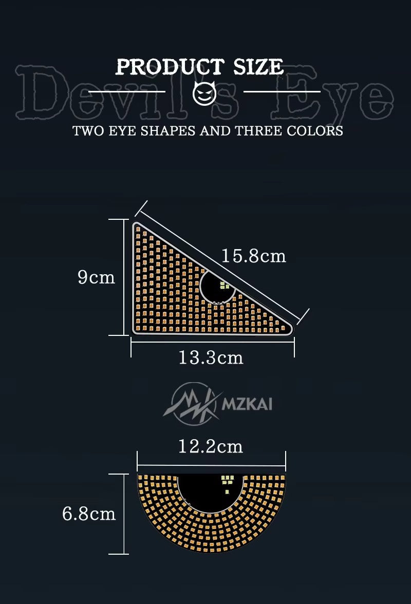USB-Powered LED Devil Eye Auto Ambient Lighting Display Screen Panel Lights for Universal Car Auto LED Angle Demon Eye