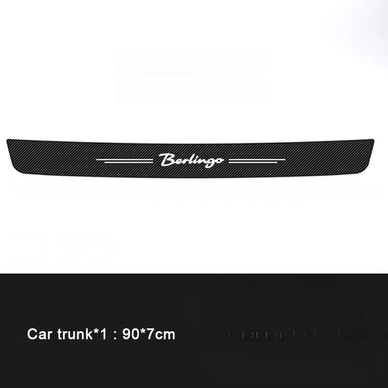 GPRGIT Luminous Leather Citroen Berlingo Logo Car Door Threshold Stickers, Trunk Sill Bumper Strip Glowing Tape, 60x7cm