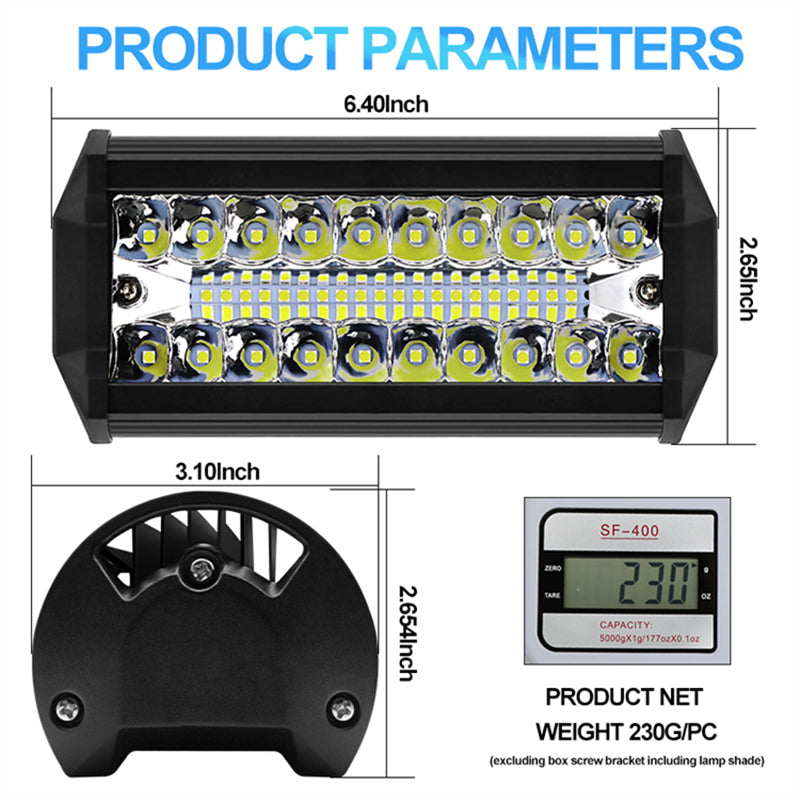 Car Light Accessories 120w Super Bright Aluminum Rectangular High Power Led Work Lights Spotlight Light Work Fog