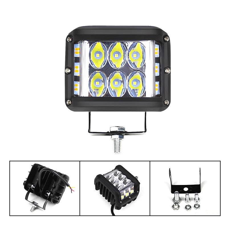 GPRGIT 9.8cm 18LED 60W LED Work Light Spotlight 10-30V Aluminum Alloy+PC Offroad Bar Lamp