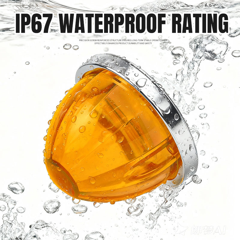 GPRGIT Truck Trailer LED Light Watermelon Lucas Style Red Amber Clear Lens 9V-30V IP67 Waterproof