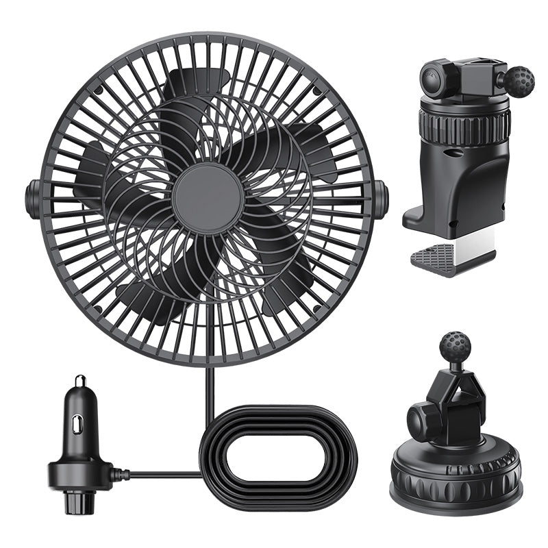 GPRGIT Truck Fan Large Fan Adjustable Stepless Wind Speed, Ceiling Fan Suction Cup Base, 10W PP