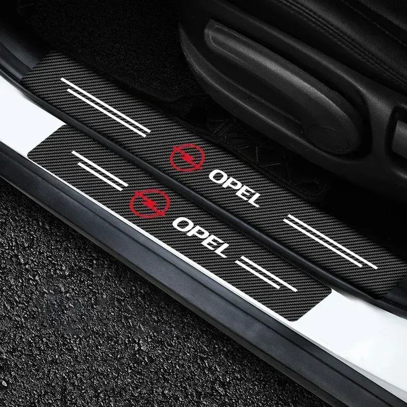GPRGIT Opel Astra J/G Insignia Corsa D Vectra C 4Pcs Carbon Fiber Door Threshold Sticker