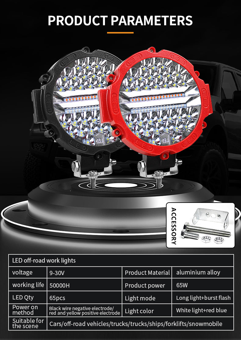 Factory Direct Selling 65LED Working Light Circle Led Spotlight Car Work Light Vehicles Led for Car