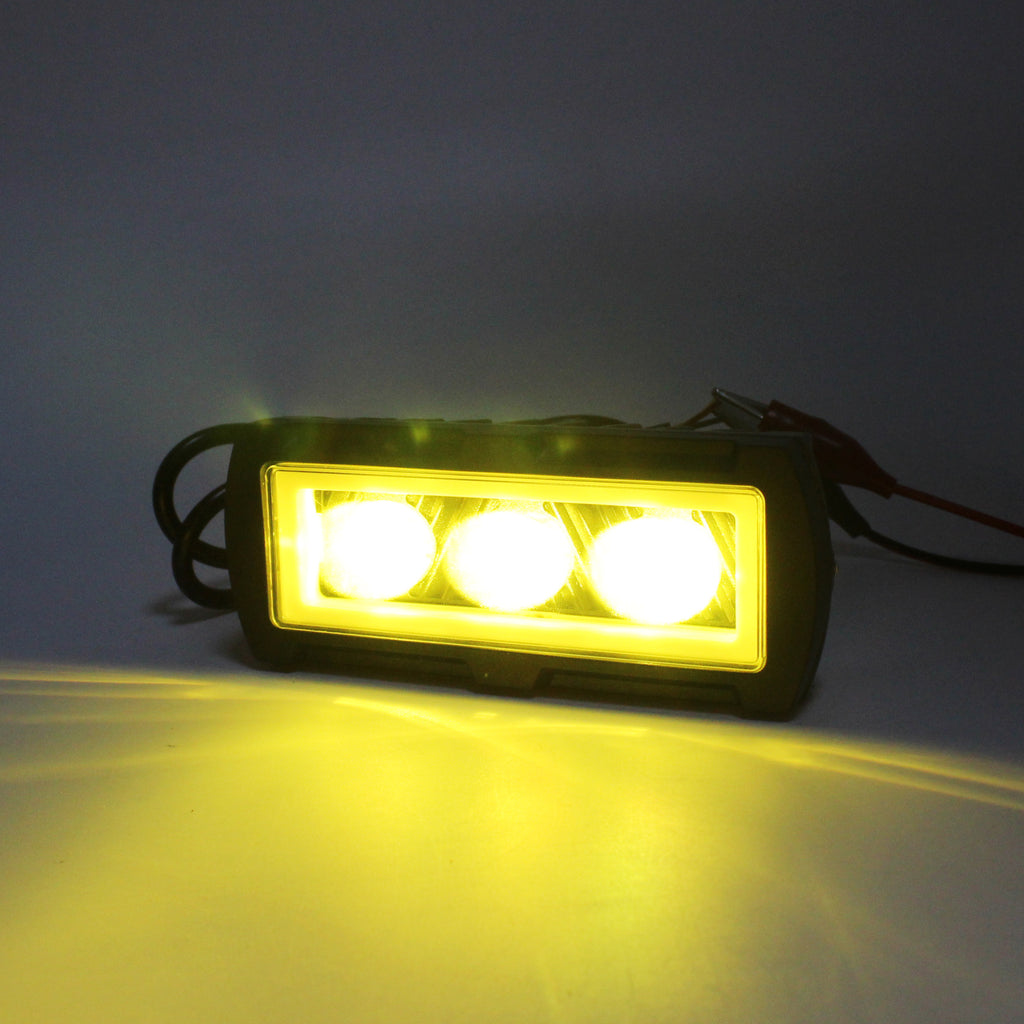 Super Bright 5 Inch 30W Vehicle Driving Work Light Dual Color Flood Spot Mini Light Bar for Trucks Off Road Motorcycle 12V 80V