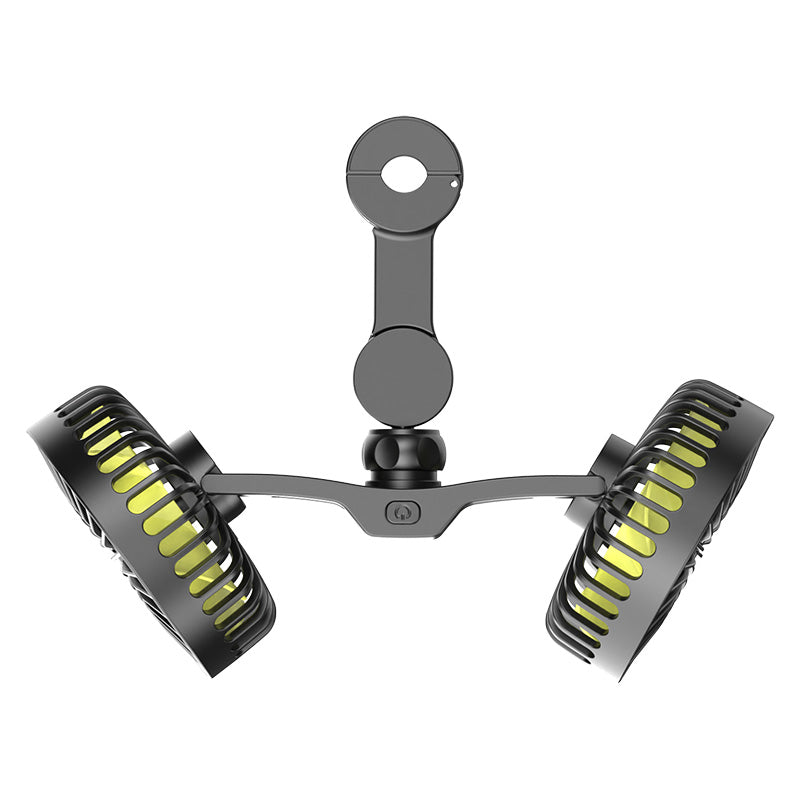 GPRGIT Dual Heads Car Fans for Rear Seat, USB 5V 10W, ABS, 4-Inch Blades, Three Speed