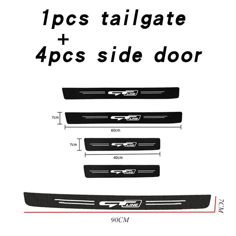 GPRGIT Car Door Sill Carbon Fiber Stickers for GT LINE K2 Stinger Sorento Ceed Soul VENGA KX5 K3 K4 K5