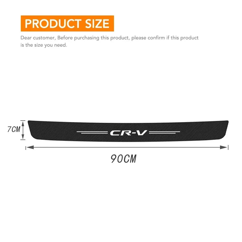 GPRGIT Carbon Fiber Protector Plate for CRV Logo, Trunk Rear Sill Bumper Guard Strips, Door Threshold Pedal Stickers