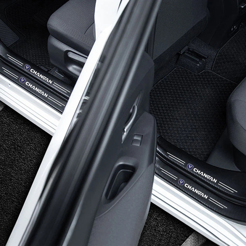 GPRGIT Car Door Carbon Fiber Sill Protector Stickers Single Use for Changan UNI-K CS35 CX70 CS85 CS55 CS75 CS15 F70 Alsvin UNI-T