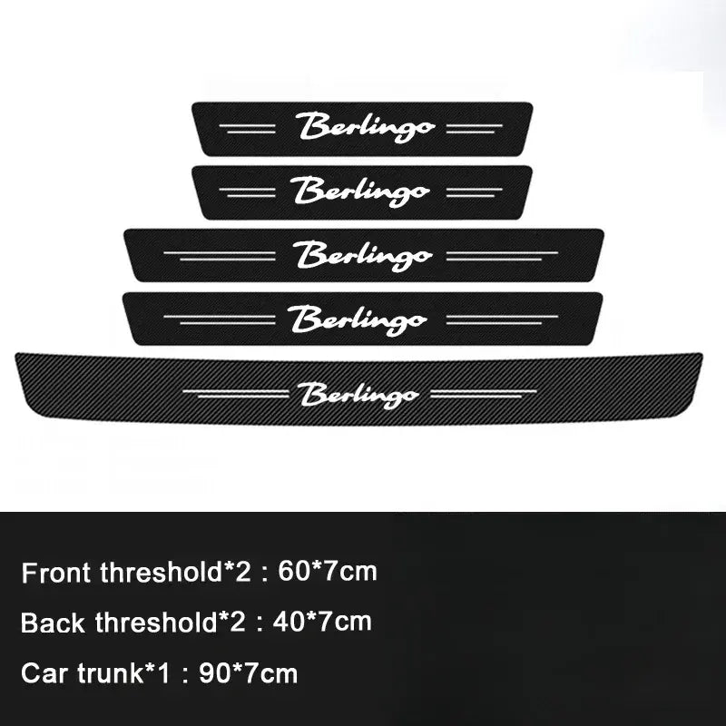 GPRGIT Citroen Berlingo Luminous Leather Door Threshold Sticker Trunk Sill Strip
