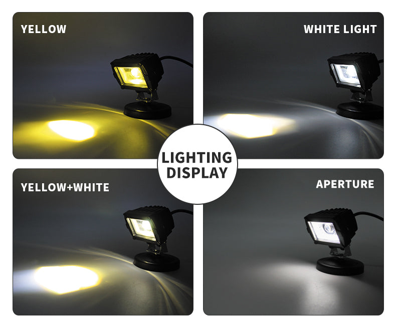 3 Inch 20W Automotive Mini LED Work Light Dual Color Spot Flood Beam Lighting Spot Lights for Motorbike Off-Road ATV Truck