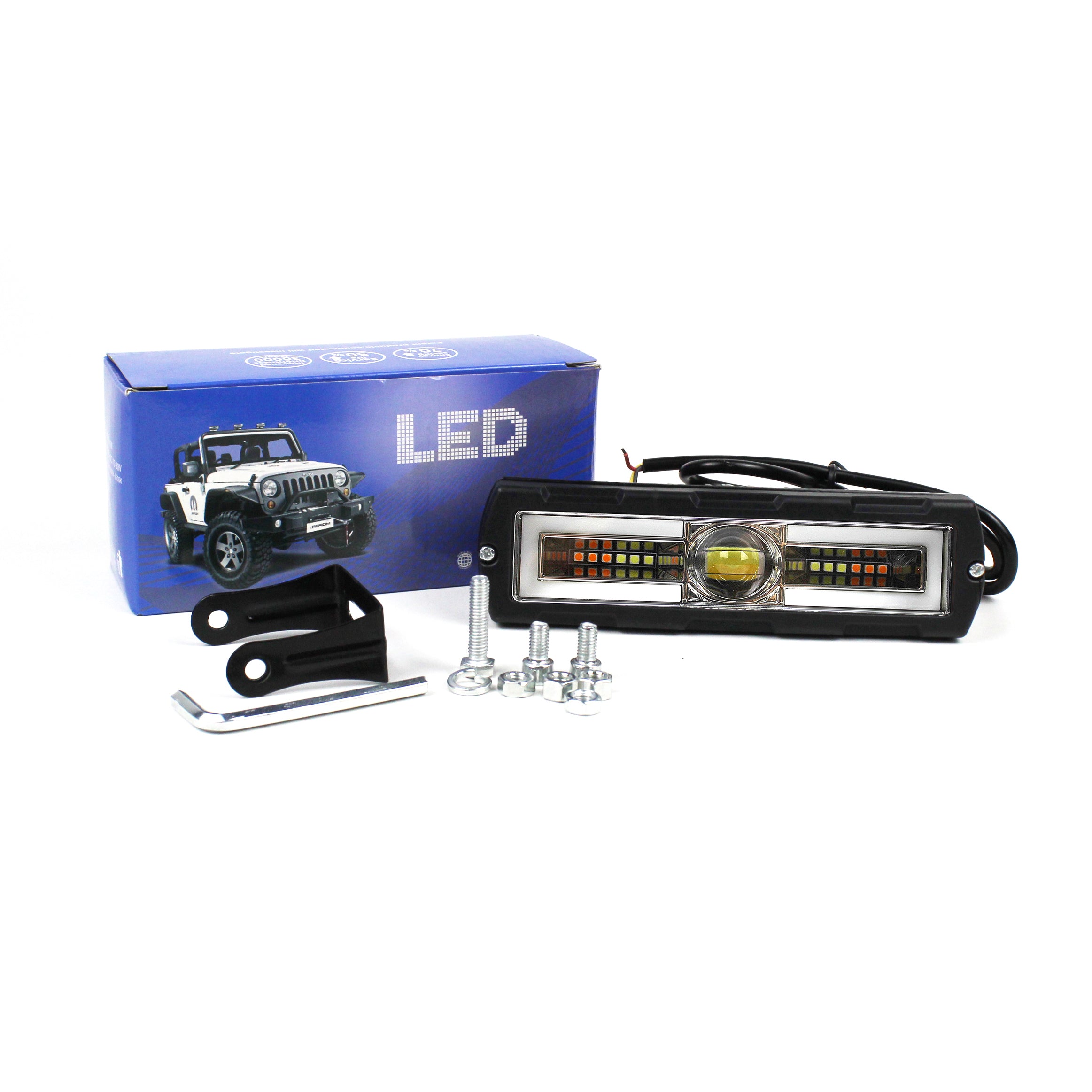 Mini LED Driving Light Bar 6-Inch High Low Beam Lighting Ring Flood Spot Work Light for Trucks Pick-up Motorcycles 12V-80V New