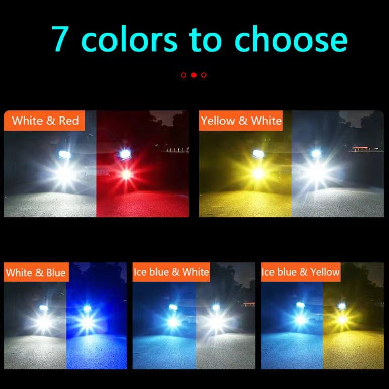 24SMD Two-Color LED Fog Light Bulbs H8 H11 H3 H4 H7 9005 HB3 9006 HB4 H16 P13W