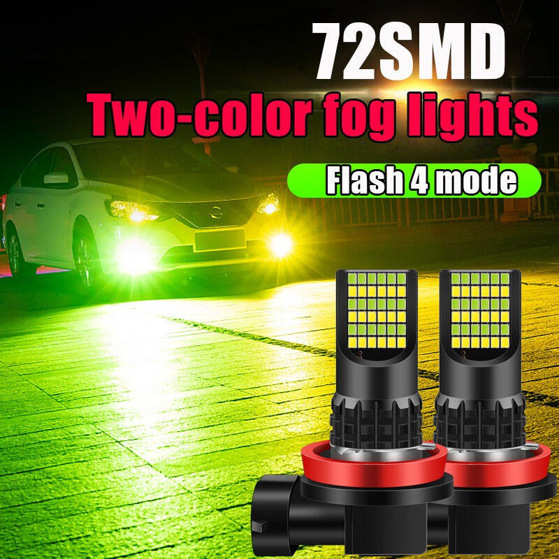 72SMD LED Fog Light Bulbs H8 H11 H7 9005 HB3 9006 HB4, 600LM 6000K