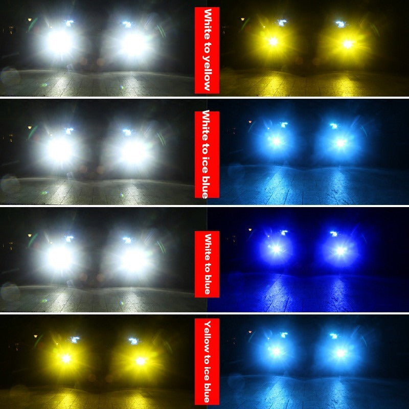 Dual-Color LED Fog Lamp Headlamp Bulbs H3 H7 H11 9005 H8 H16 9006 HB3 HB4 880 881 H1