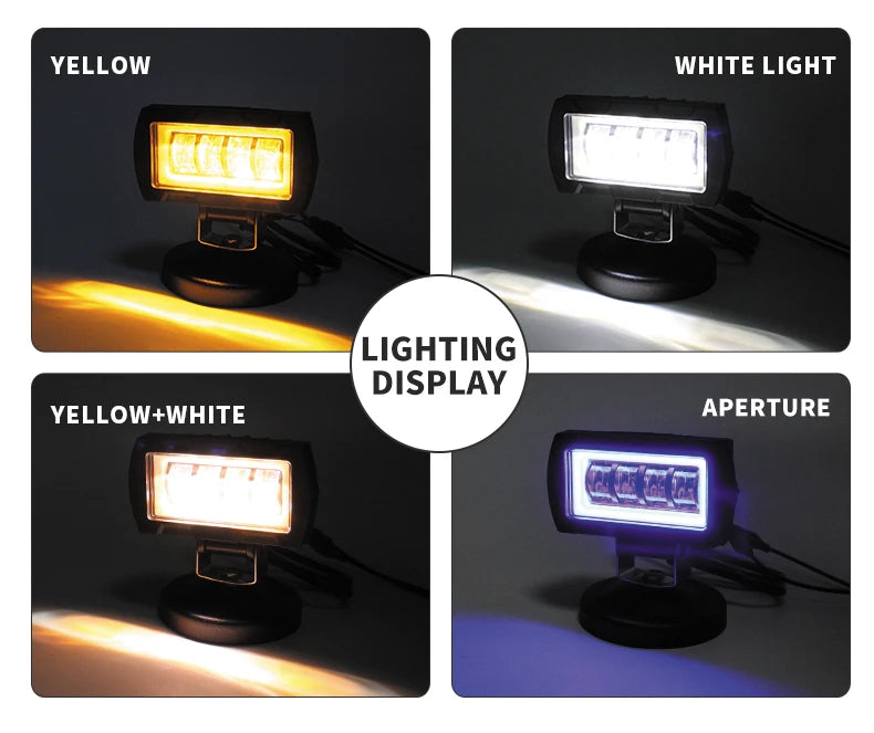 3inch Dual Color LED Driving Light Waterproof 40W LED Flood Spot WorkL Light for Motorcycle Offroad ATV SUV