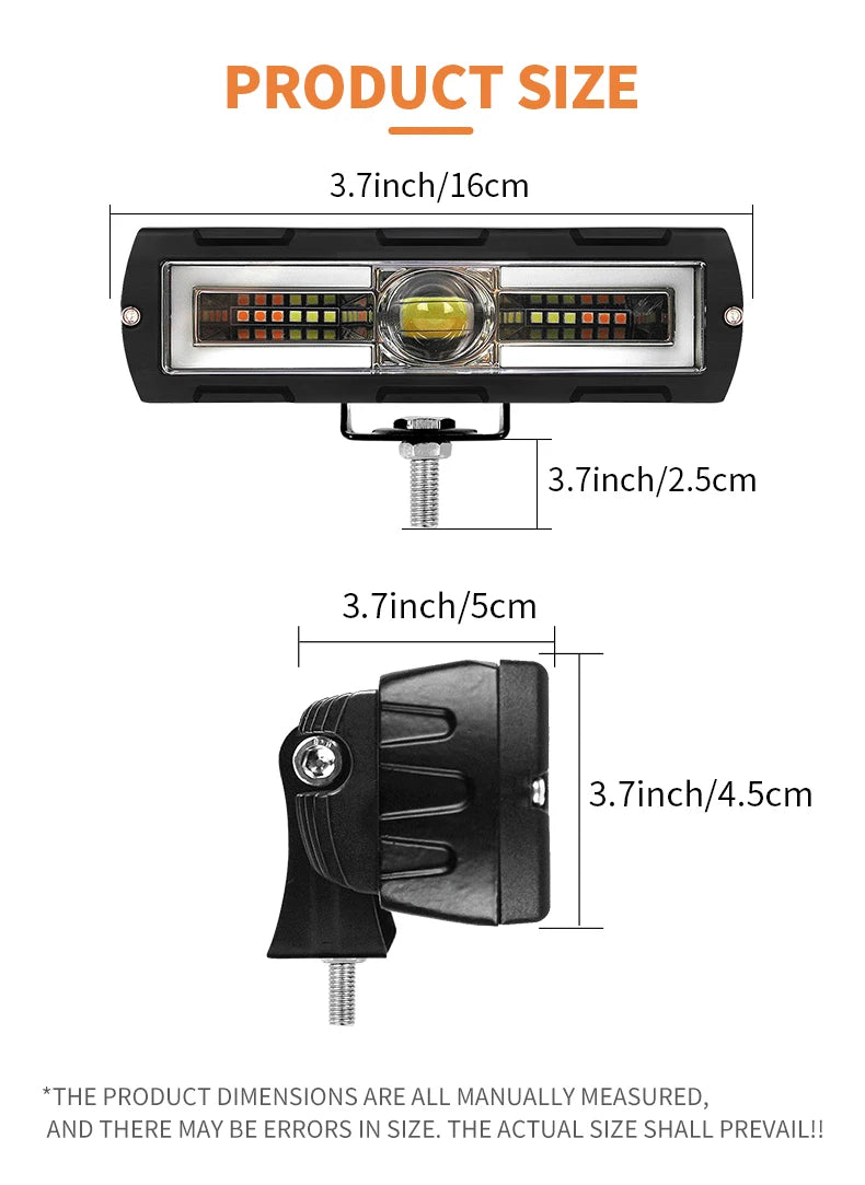 LED Car Working Lights SUVs Modified Headlights Motorcycle Lights 30W Spotlights a Zigzag Auxiliary Light