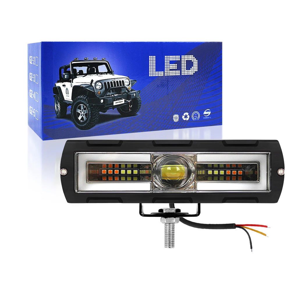 LED Car Working Lights SUVs Modified Headlights Motorcycle Lights 30W Spotlights a Zigzag Auxiliary Light
