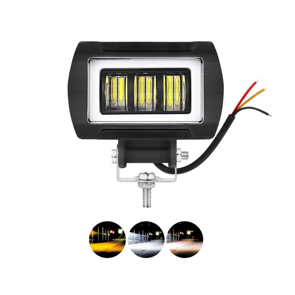 30W 3-Inch White Yellow LED Spot Light for Motorcycle High Low Beam Driving Headlight Work Fog ATV Offroad Jeep Lighting Systems