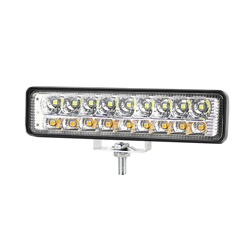 6 Inch Dual Color 54W LED Work Light Bar Flush Mount Driving Fog Lamp Spot Beam Spotlight Work Light 12V 24V for Car Off Road
