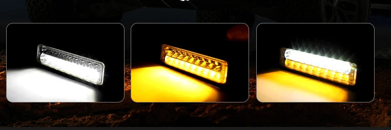 6 Inch Dual Color 54W LED Work Light Bar Flush Mount Driving Fog Lamp Spot Beam Spotlight Work Light 12V 24V for Car Off Road