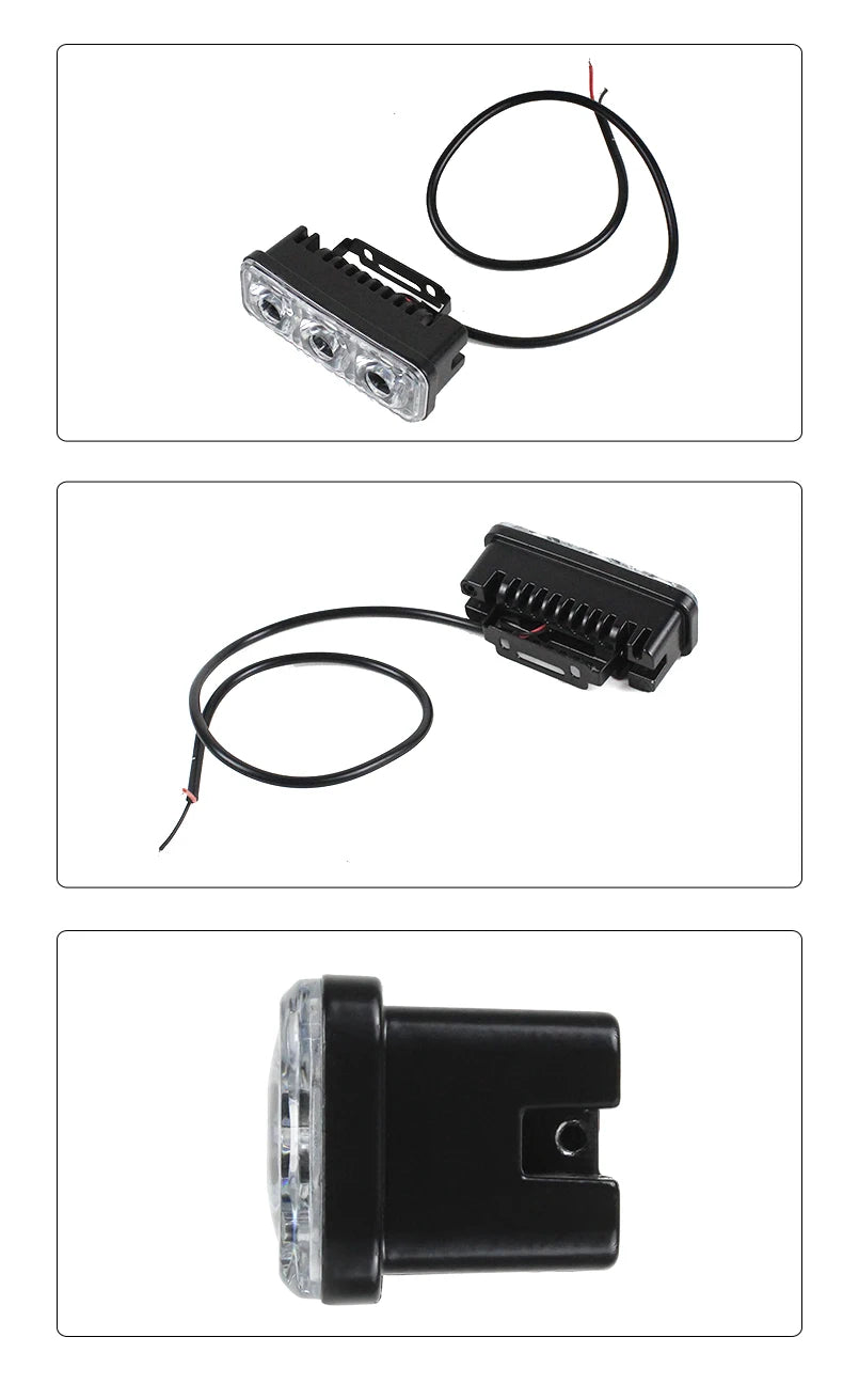 Seller Cheap Personalized 3LED Daytime Running Light White 12v 6w Universal Bright Work Lights Waterproof Lamps Beads for Cars
