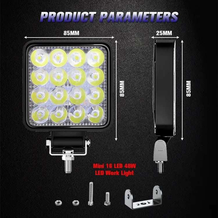 Factory Hot Selling 48w 3030 Chip Aluminum 12v LED Work Light 24V Tractor Car LED Work Light