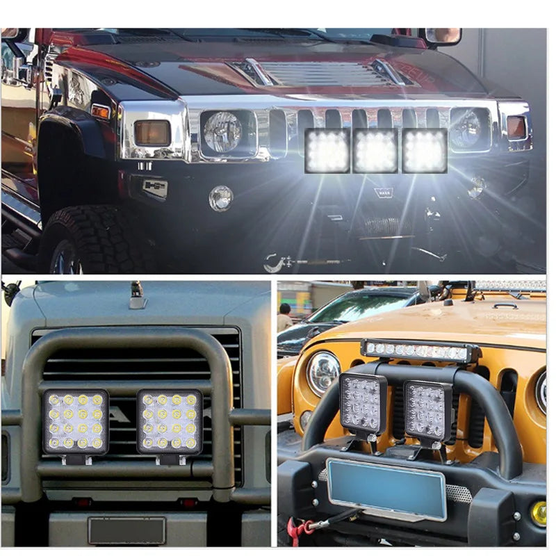 Factory Hot Selling 48w 3030 Chip Aluminum 12v LED Work Light 24V Tractor Car LED Work Light