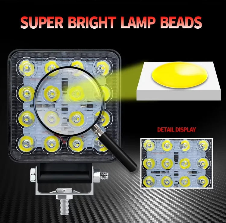 Factory Hot Selling 48w 3030 Chip Aluminum 12v LED Work Light 24V Tractor Car LED Work Light