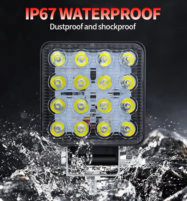 Factory Hot Selling 48w 3030 Chip Aluminum 12v LED Work Light 24V Tractor Car LED Work Light