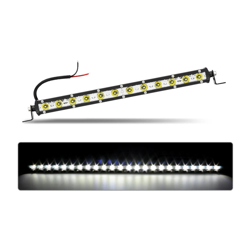 7" 13" 19" 26" 32" 38" 45" 51" Straight Slim LED Light Bar Single Row 18W 90W 120W 144W SUV 4X4 ATV Off Road LED Work Light