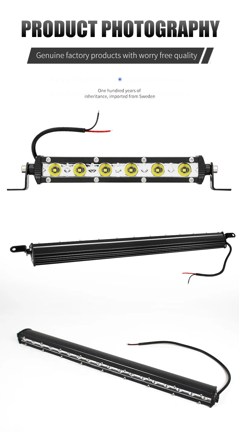 Silm Type 18W 6SMD LED 3030 Working Floop Offroad Lamp Bars 7inchs 12V Led Work Light Headlights LED Fog/Driving Lights