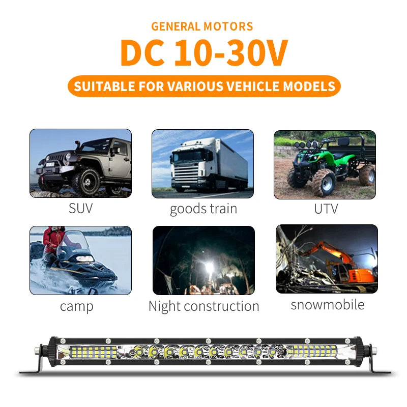 Factory Light Bar 79CM Single Row LED Work Light Driving Spot Flood Combo Beam Slim Offroad Fog Lamp 30V for Truck 4X4 SUV ATV