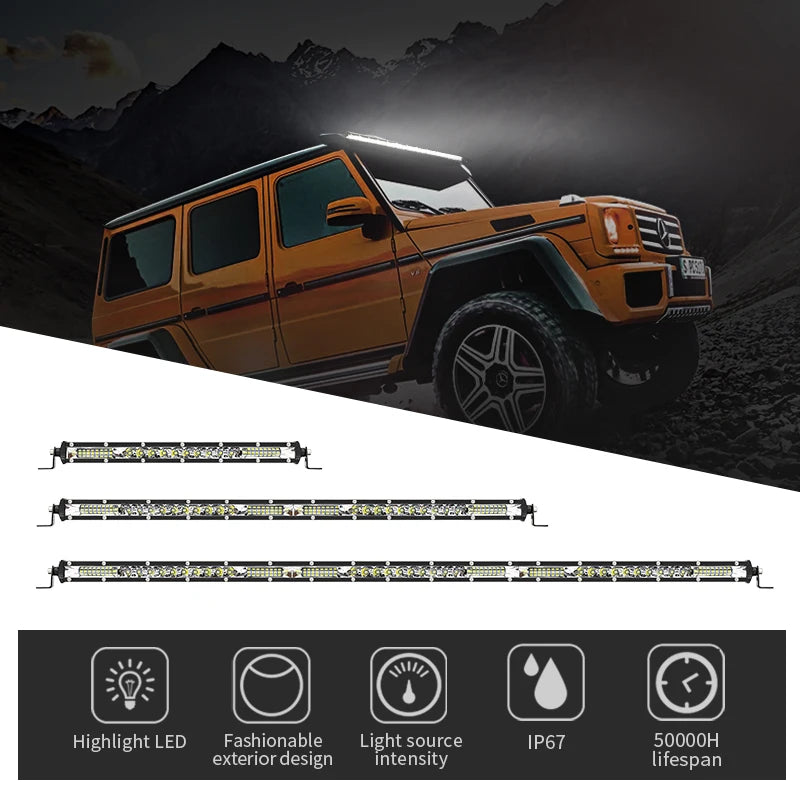 Factory Light Bar 79CM Single Row LED Work Light Driving Spot Flood Combo Beam Slim Offroad Fog Lamp 30V for Truck 4X4 SUV ATV