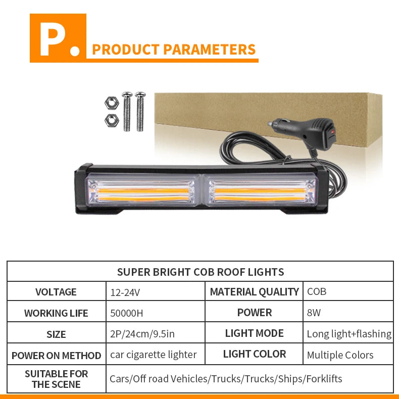 9inch LED Strobe Light Single Row Car Driving Lamp Traffic Emergency Warning Offroad Truck Vehicle Led Work Lights