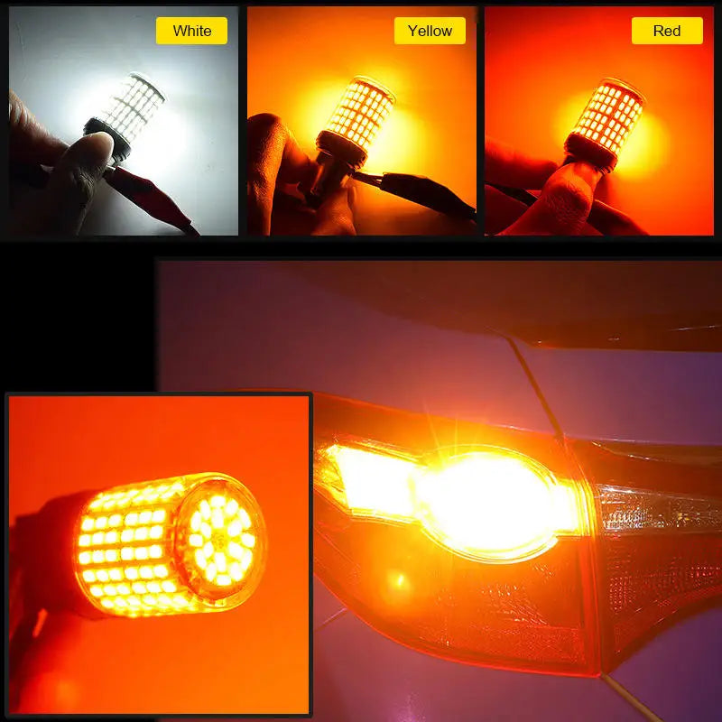 GPRGIT 1156 BAU15S PY21W 144SMD LED Bulbs Canbus BA15S P21W T20 T25 Turn Signal Tail Stop Backup Reversing Lamp
