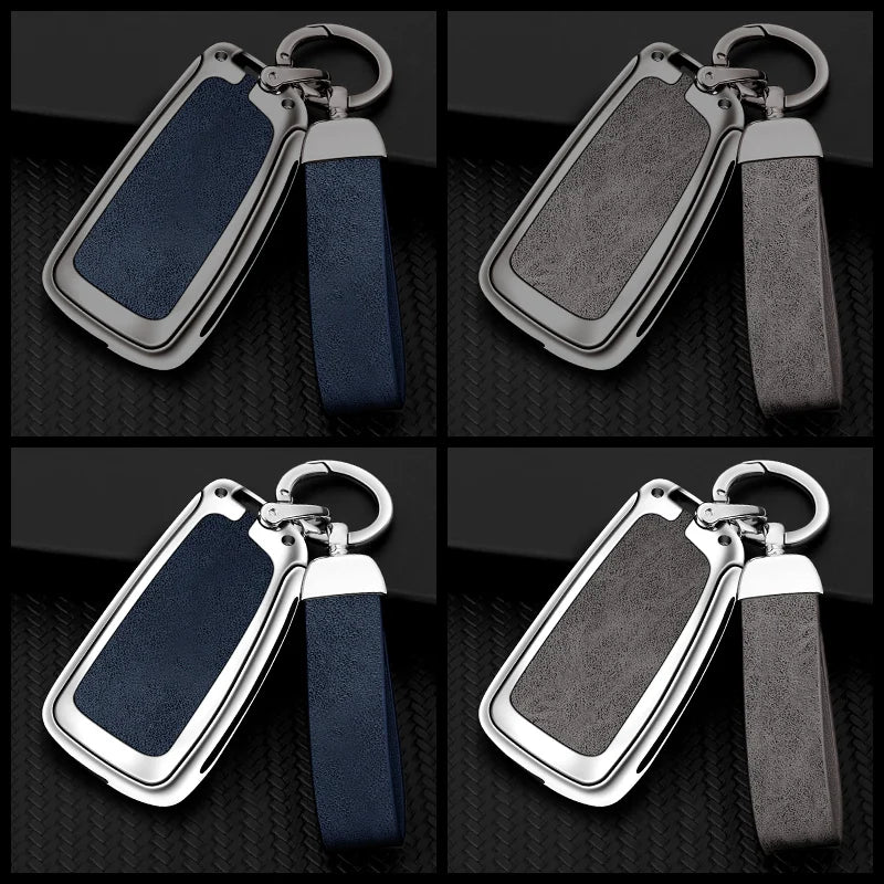 GPRGIT New Zinc Alloy Leather Car Key Case Cover for Nissan X-Trail Qashqai J11 Juke Murano Micra Tiida Maxima Altima Kicks Accessories