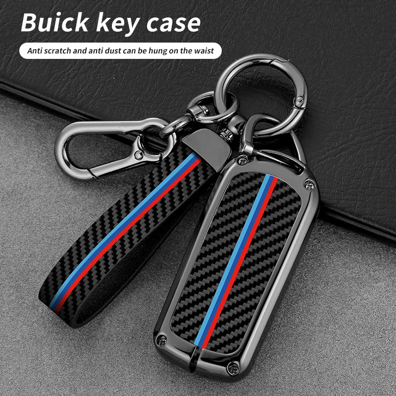 GPRGIT Carbon Fiber Zinc Alloy Car Key Case Cover Shell for Buick OPEL Astra Encore Envision Lacrosse Keychain Accessories