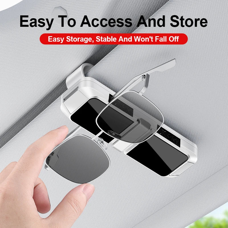 GPRGIT Double-Headed Car Sun Visor Clip Sunglasses Mirror Holder ABS