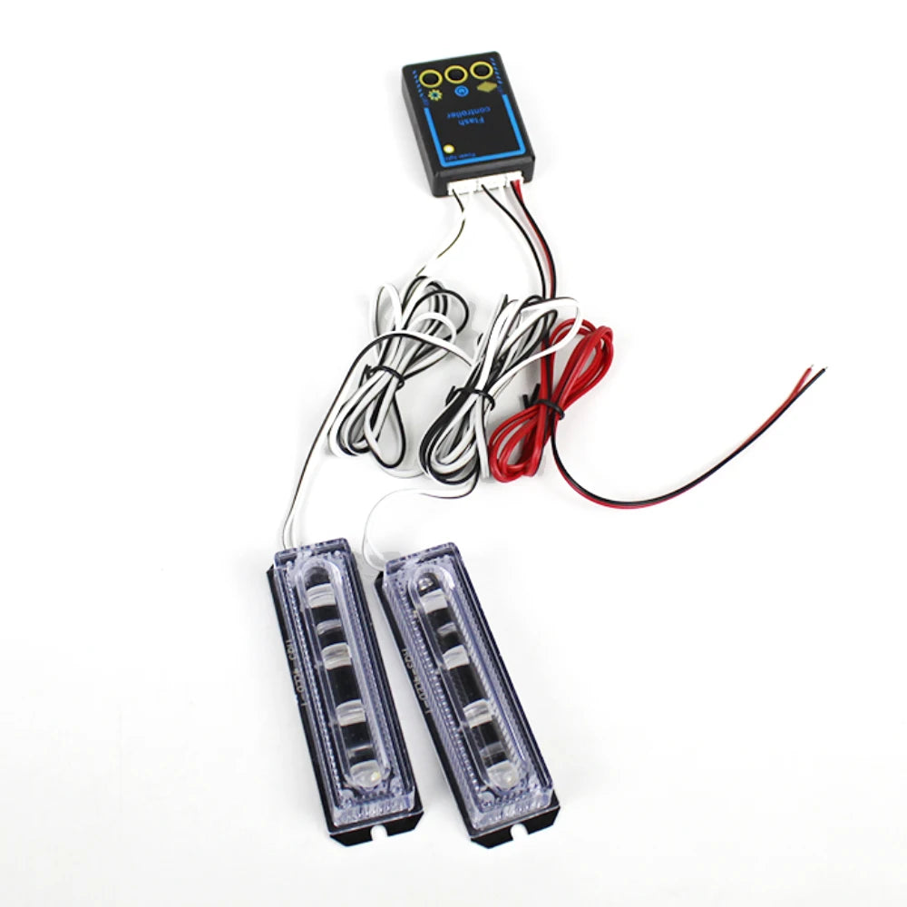 Daytime Running Warning Light Front Bumper Grille Led Lamp4pcs Led Car Lights Flashing Lamp