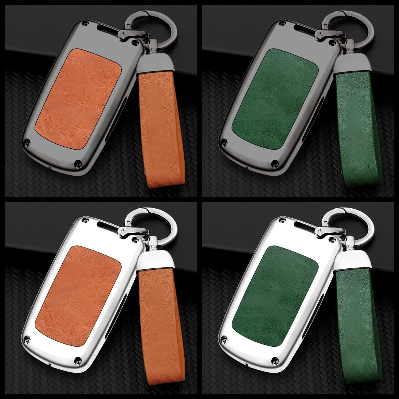 GPRGIT Metal Leather Car Logo Key Case for Toyota Camry Corolla RAV4 Highlander Avalon 2015-2017