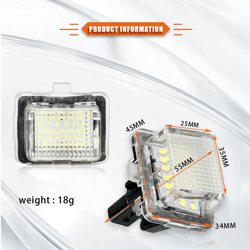GPRGIT Error-Free LED License Plate Light for Mercedes-Benz W204 W207 W216 W218 12V 6500K