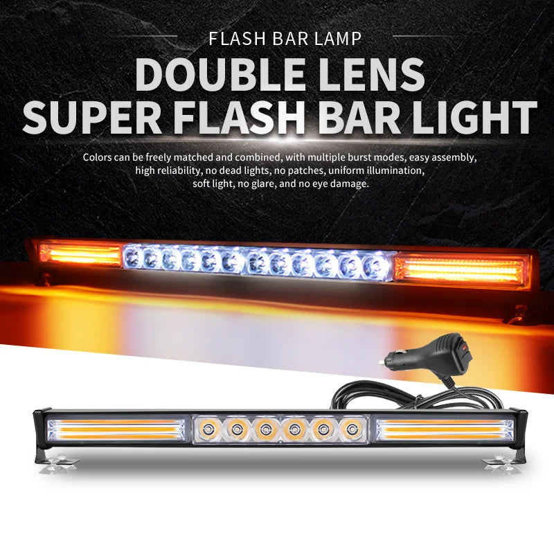 High Power 6LED Emergency Warning Light Dash Strobe Lights Universal Flashing Light Bar for Car Truck Emergency Vehicles