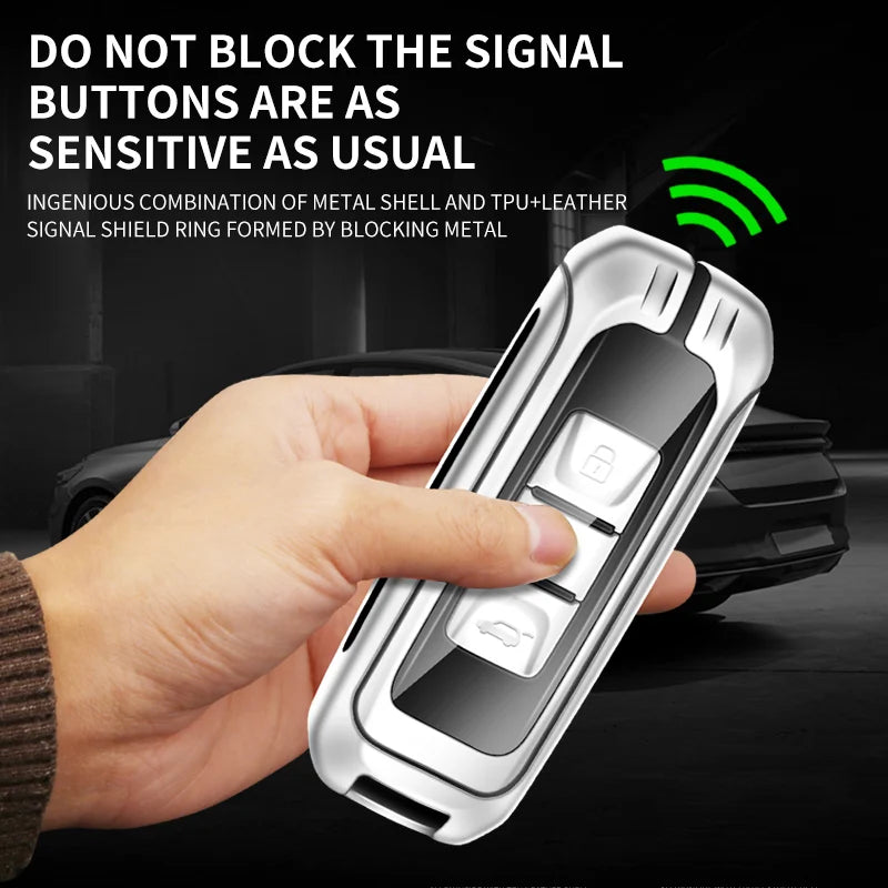 GPRGIT High Quality Car Key Case Alloy Leather Keychain for Baojun 510 730 360 560 RS-5 530 630 for Wuling Hongguang S