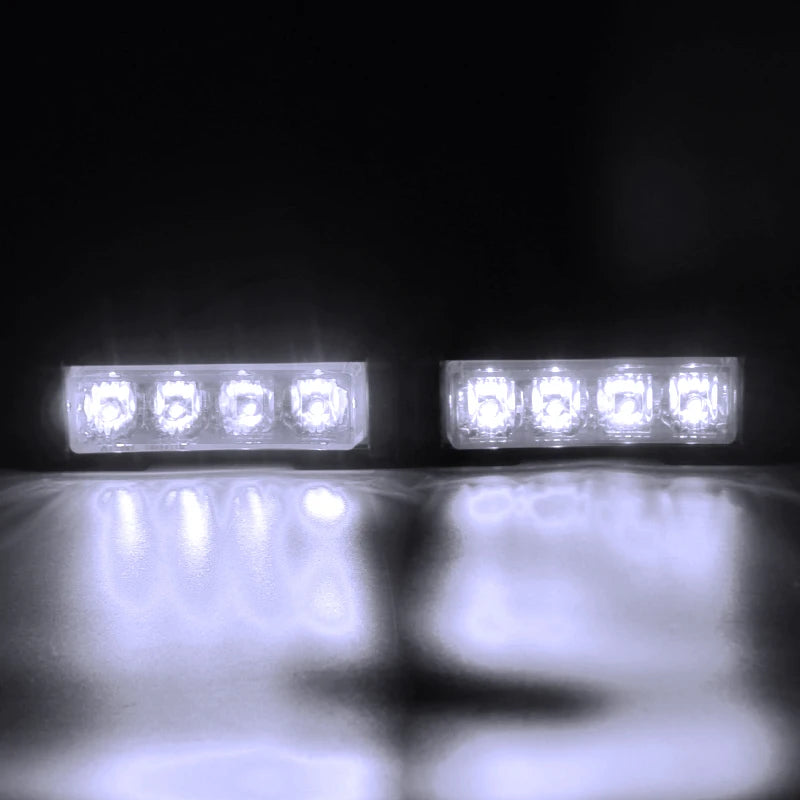2 in 1 Auto Mini 4LED Strobe Lights Bar Grill Warning Lightbar Car Truck Emergency Flasher Flashlight Car Accessories 12v